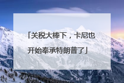 关税大棒下，卡尼也开始奉承特朗普了