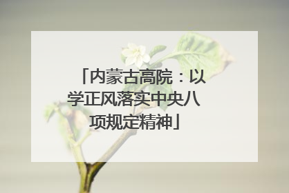 内蒙古高院：以学正风落实中央八项规定精神