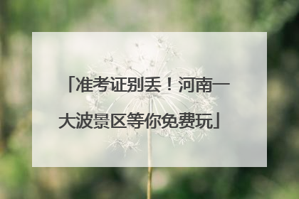 准考证别丢！河南一大波景区等你免费玩