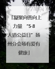 凝聚向善向上力量 “5·8人道公益日”扬州分会场有爱有健康
