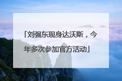 刘强东现身达沃斯，今年多次参加官方活动