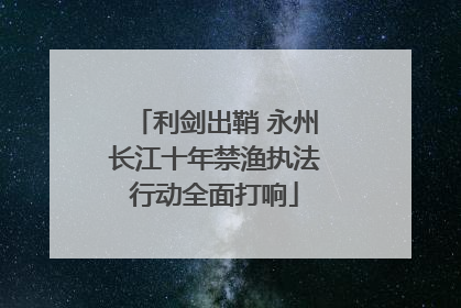 利剑出鞘 永州长江十年禁渔执法行动全面打响