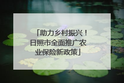 助力乡村振兴！日照市全面推广农业保险新政策
