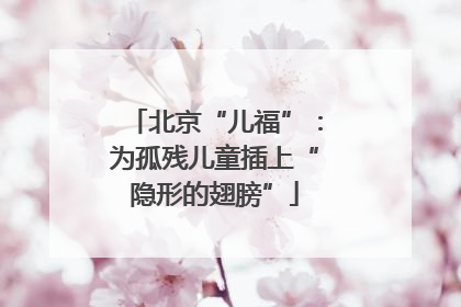 北京“儿福”：为孤残儿童插上“隐形的翅膀”