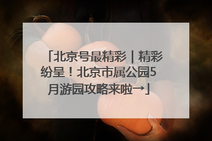 北京号最精彩｜精彩纷呈！北京市属公园5月游园攻略来啦→