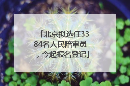 北京拟选任3384名人民陪审员，今起报名登记
