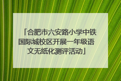 合肥市六安路小学中铁国际城校区开展一年级语文无纸化测评活动