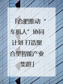 合肥推动“车机人”协同计划 打造聚合型智能产业集群