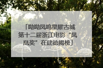 呦呦凤鸣星耀古城 第十二届浙江电影“凤凰奖”在建德揭榜