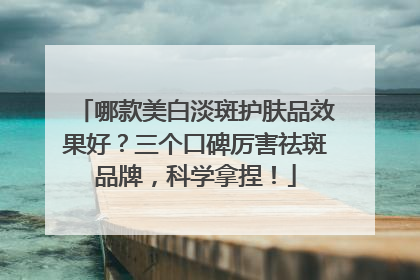 哪款美白淡斑护肤品效果好？三个口碑厉害祛斑品牌，科学拿捏！