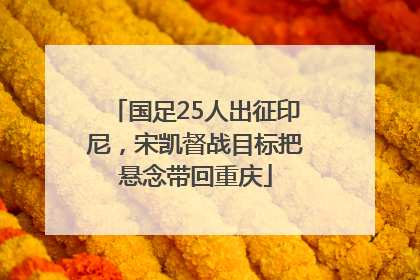 国足25人出征印尼，宋凯督战目标把悬念带回重庆