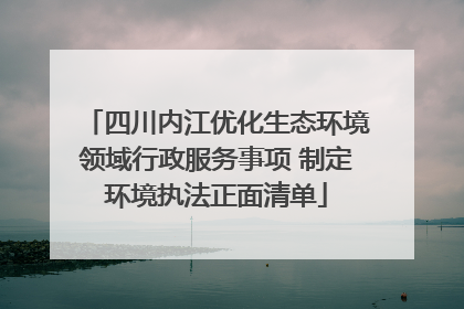 四川内江优化生态环境领域行政服务事项 制定环境执法正面清单
