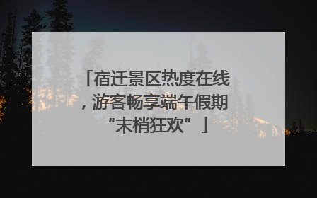 宿迁景区热度在线，游客畅享端午假期“末梢狂欢”