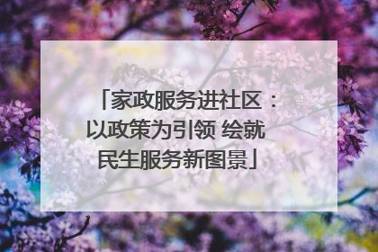 家政服务进社区：以政策为引领 绘就民生服务新图景