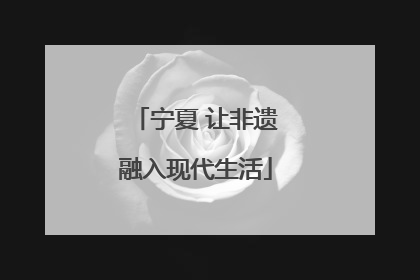 宁夏 让非遗融入现代生活