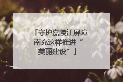 守护嘉陵江屏障 南充这样推进“美丽建设”
