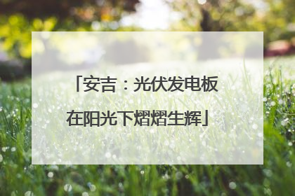 安吉：光伏发电板在阳光下熠熠生辉