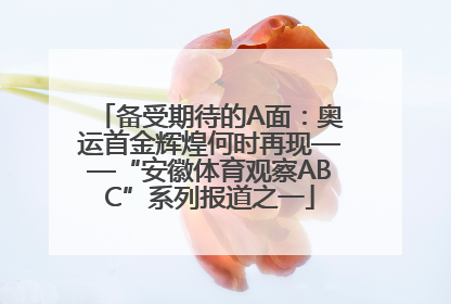 备受期待的A面：奥运首金辉煌何时再现——“安徽体育观察ABC”系列报道之一