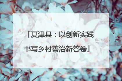 夏津县：以创新实践书写乡村善治新答卷