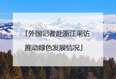 外国记者赴浙江采访推动绿色发展情况