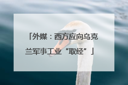 外媒：西方应向乌克兰军事工业“取经”