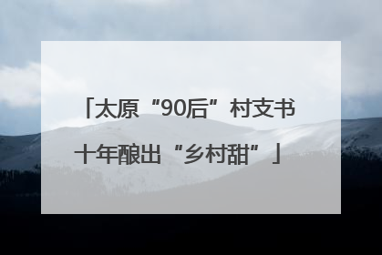 太原“90后”村支书十年酿出“乡村甜”