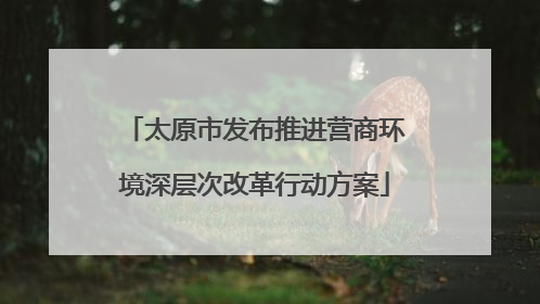 太原市发布推进营商环境深层次改革行动方案