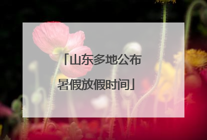 山东多地公布暑假放假时间