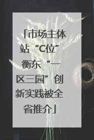 市场主体站“C位” 衡东“一区三园”创新实践被全省推介