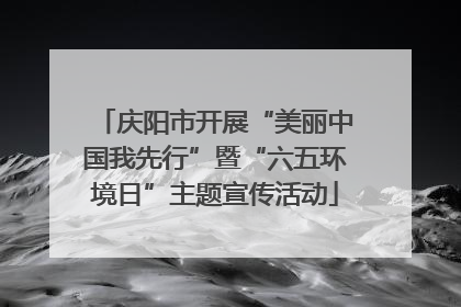 庆阳市开展“美丽中国我先行”暨“六五环境日”主题宣传活动
