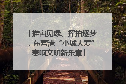 推窗见绿、挥拍逐梦，东营港“小城大爱”奏响文明新乐章