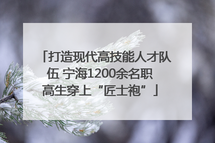 打造现代高技能人才队伍 宁海1200余名职高生穿上“匠士袍”