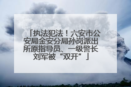 执法犯法！六安市公安局金安分局孙岗派出所原指导员、一级警长刘军被“双开”