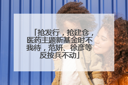 抢发行，抢建仓，医药主题新基金时不我待，范妍、徐彦等反按兵不动