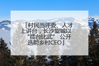 村民当评委、人才上讲台，长沙望城以“擂台比武” 公开选聘乡村CEO