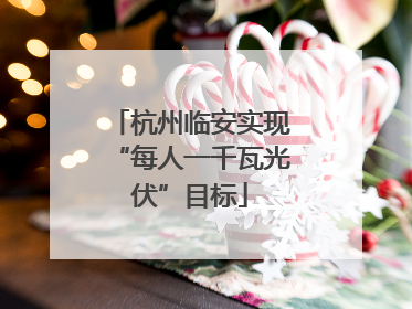 杭州临安实现“每人一千瓦光伏”目标