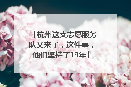 杭州这支志愿服务队又来了，这件事，他们坚持了19年