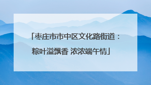 枣庄市市中区文化路街道：粽叶溢飘香 浓浓端午情