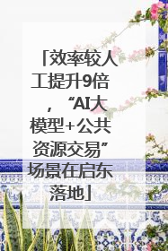 效率较人工提升9倍，“AI大模型+公共资源交易”场景在启东落地