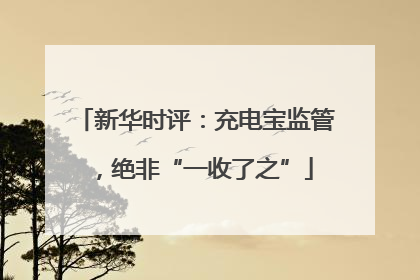 新华时评：充电宝监管，绝非“一收了之”