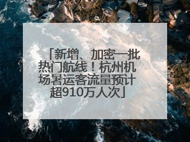 新增、加密一批热门航线！杭州机场暑运客流量预计超910万人次