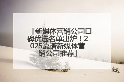 新媒体营销公司口碑优选名单出炉！2025靠谱新媒体营销公司推荐