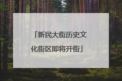 新民大街历史文化街区即将开街