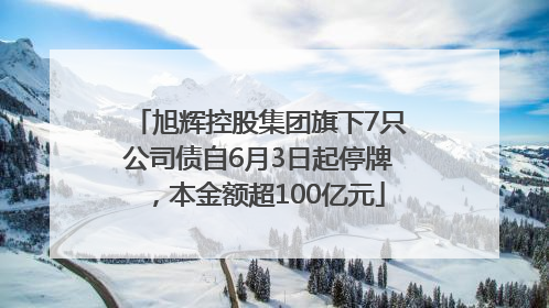 旭辉控股集团旗下7只公司债自6月3日起停牌，本金额超100亿元