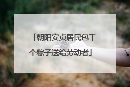朝阳安贞居民包千个粽子送给劳动者