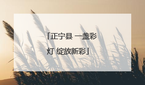正宁县 一盏彩灯 绽放新彩