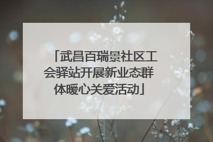 武昌百瑞景社区工会驿站开展新业态群体暖心关爱活动