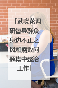 武晓花调研督导群众身边不正之风和腐败问题集中整治工作