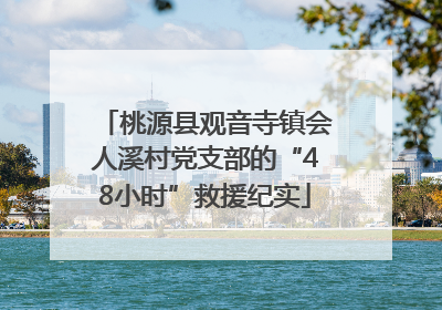 桃源县观音寺镇会人溪村党支部的“48小时”救援纪实