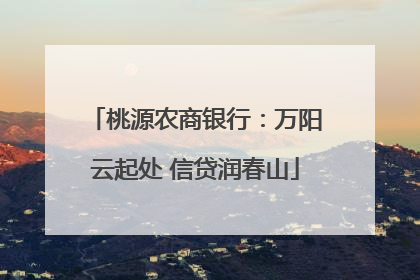 桃源农商银行：万阳云起处 信贷润春山
